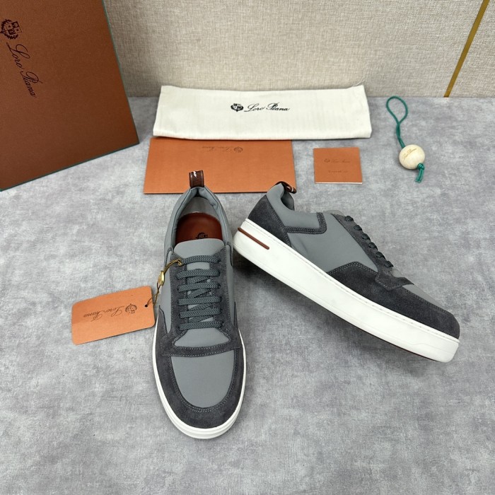 NIGO Loro Piana Men's All-season Comfortable and Versatile Color-block Suede and Leather Round-toe Low-top Lace-up Sneakers Shoes #nigo75698