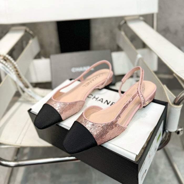 NIGO Chanel Women's Spring/Summer Glitter Design Cotton Embossed Lace Casual Ballet Flats Shoes #nigo75695