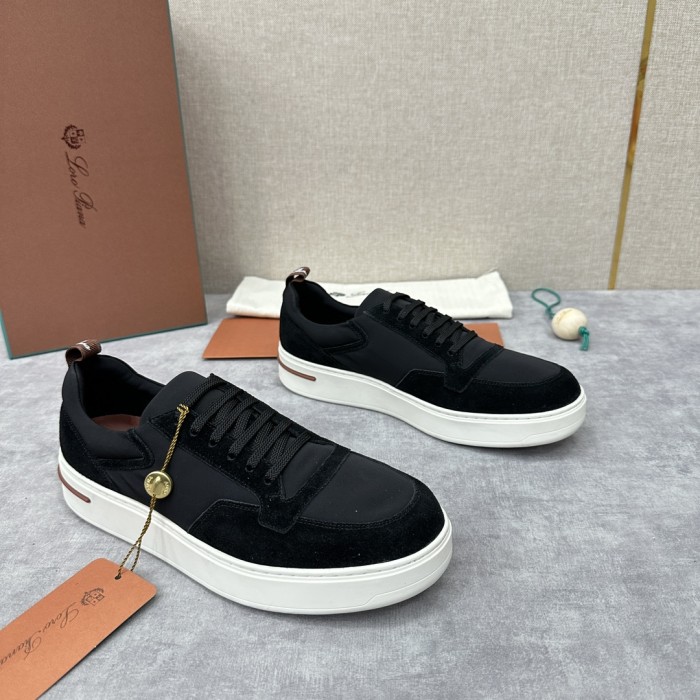 NIGO Loro Piana Men's All-season Comfortable and Versatile Color-block Suede and Leather Round-toe Low-top Lace-up Sneakers Shoes #nigo75698