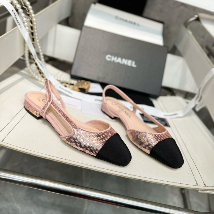 NIGO Chanel Women's Spring/Summer Glitter Design Cotton Embossed Lace Casual Ballet Flats Shoes #nigo75695