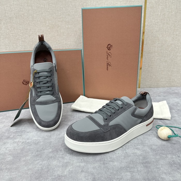 NIGO Loro Piana Men's All-season Comfortable and Versatile Color-block Suede and Leather Round-toe Low-top Lace-up Sneakers Shoes #nigo75698
