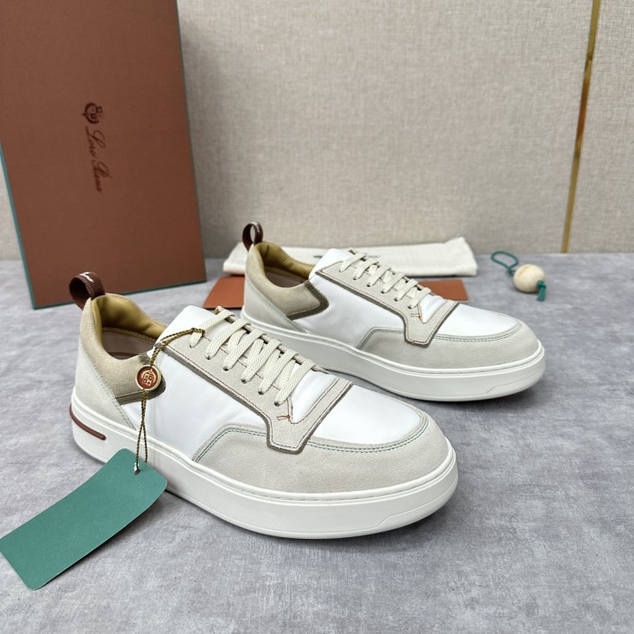 NIGO Loro Piana Men's All-season Comfortable and Versatile Color-block Suede and Leather Round-toe Low-top Lace-up Sneakers Shoes #nigo75698