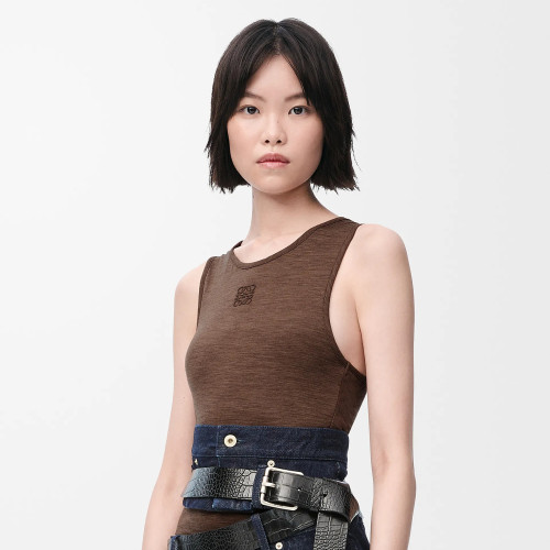 NIGO Loewe Women's Summer Solid Color Embroidered Logo Sleeveless Camisole Tank Top Vest #nigo75686