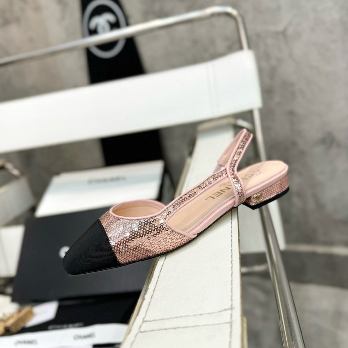 NIGO Chanel Women's Spring/Summer Glitter Design Cotton Embossed Lace Casual Ballet Flats Shoes #nigo75695