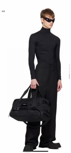 NIGO Balenciaga Men's Solid Color Adjustable Removable Simple Nylon Fabric Handle Shoulder Travel Bag Bags #nigo75673