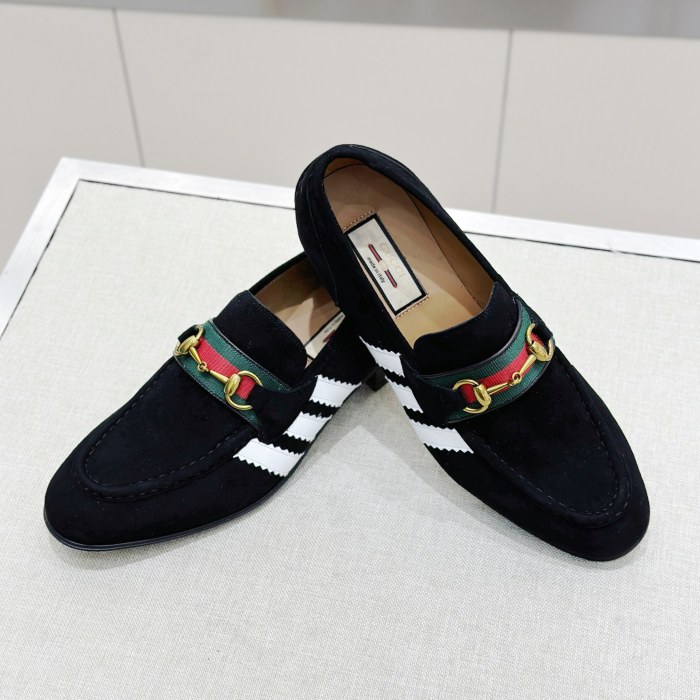 NIGO Gucci Men's Spring/Fall Solid Color Suede Round Toe Slip-on Loafer Shoes - Premium Casual Footwear #nigo75713