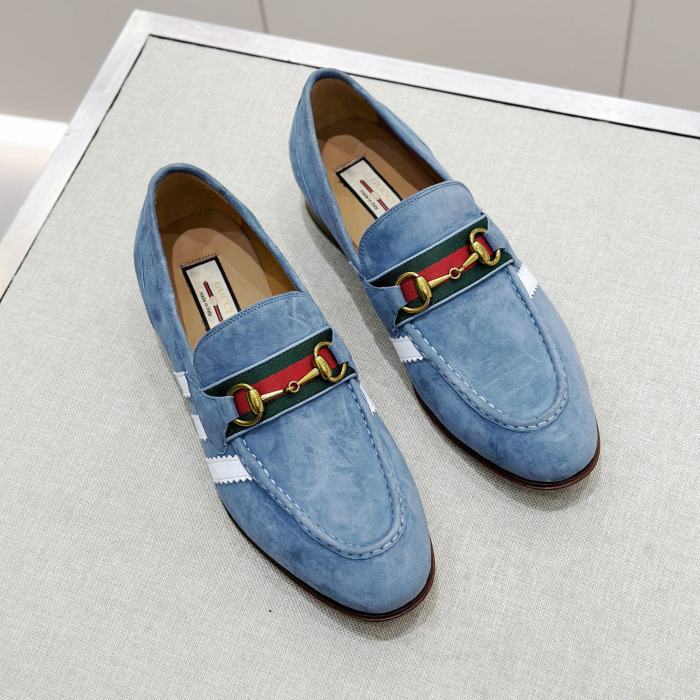 NIGO Gucci Men's Spring/Fall Solid Color Suede Round Toe Slip-on Loafer Shoes - Premium Casual Footwear #nigo75713