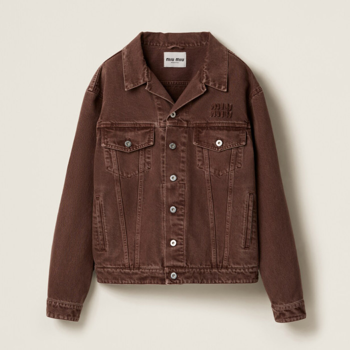 NIGO MiuMiu Women's Spring And Fall Brown Single Breasted Long Sleeved Denim Jacket Short Skirt Suit Set #nigo75718