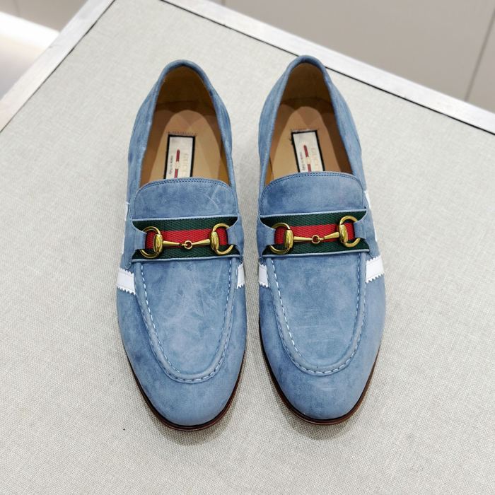NIGO Gucci Men's Spring/Fall Solid Color Suede Round Toe Slip-on Loafer Shoes - Premium Casual Footwear #nigo75713
