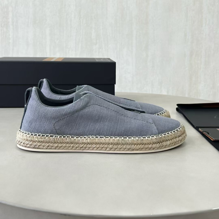 NIGO Ermenegildo Zegna Men's Solid Color Canvas Fabric Simple Flat Casual Shoes #nigo75723