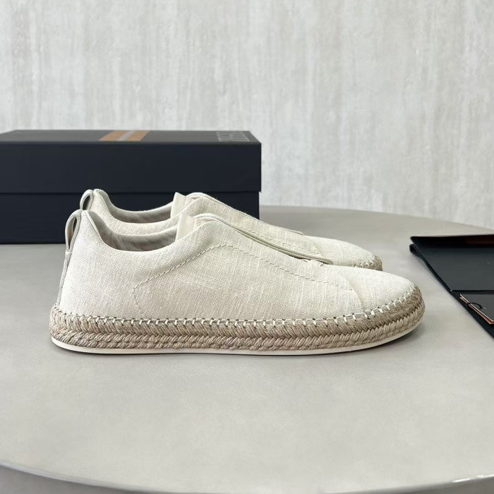 NIGO Ermenegildo Zegna Men's Solid Color Canvas Fabric Simple Flat Casual Shoes #nigo75723