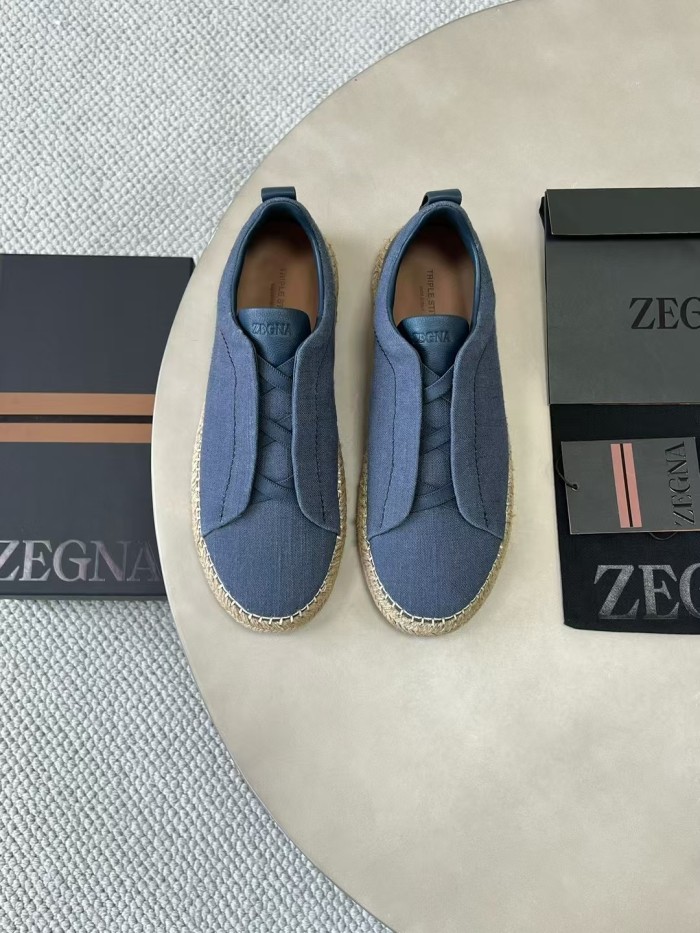 NIGO Ermenegildo Zegna Men's Solid Color Canvas Fabric Simple Flat Casual Shoes #nigo75723