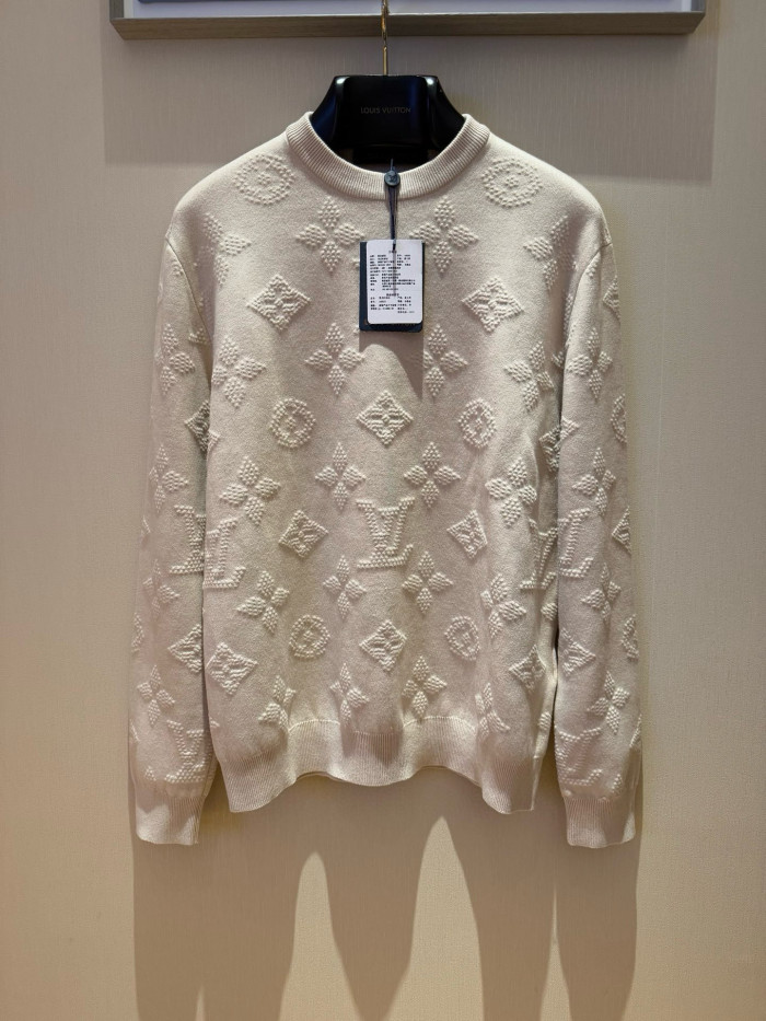 NIGO Louis Vuitton Men's Spring and Autumn Solid Color Logo Printed Round Neck Knitted Long Sleeve Sweater Sweatshirt #nigo75733