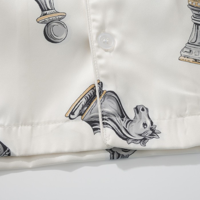 NIGO Dolce&Gabbana Men's And Women's Spring And Summer Chess Printing Single Breasted Long Sleeved Shirt Elastic Waist Tie Casual Pants Suit Set #nigo75724