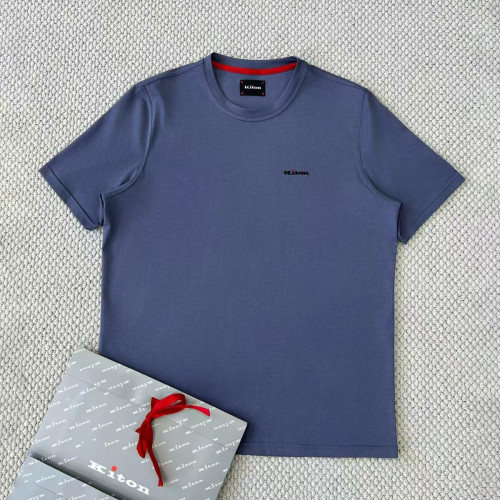 NIGO Kiton Men's Summer Solid Color Embroidered Letter Print Round Neck Short Sleeve T-Shirt #nigo75729