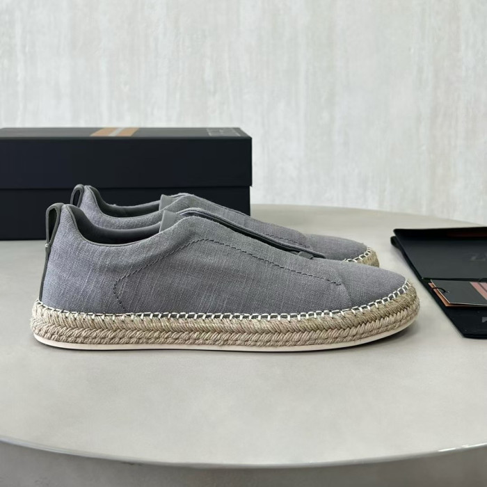 NIGO Ermenegildo Zegna Men's Solid Color Canvas Fabric Simple Flat Casual Shoes #nigo75723