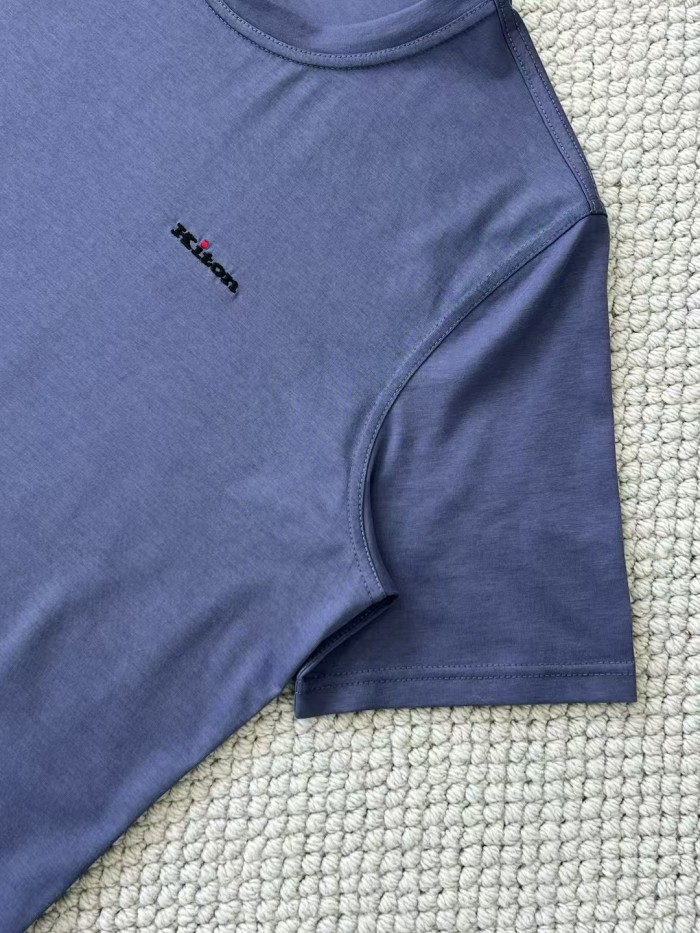 NIGO Kiton Men's Summer Solid Color Embroidered Letter Print Round Neck Short Sleeve T-Shirt #nigo75729