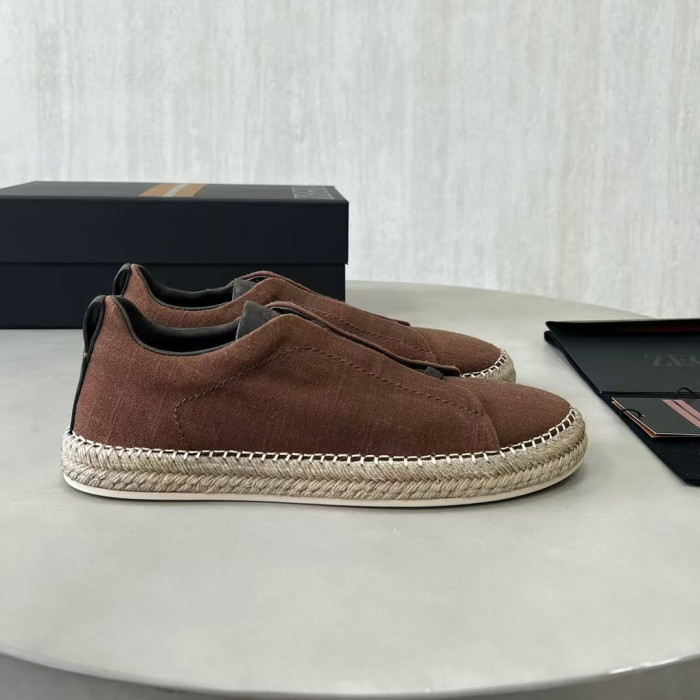 NIGO Ermenegildo Zegna Men's Solid Color Canvas Fabric Simple Flat Casual Shoes #nigo75723