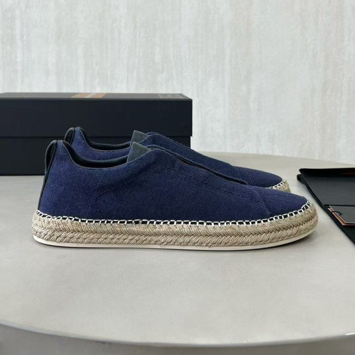 NIGO Ermenegildo Zegna Men's Solid Color Canvas Fabric Simple Flat Casual Shoes #nigo75723