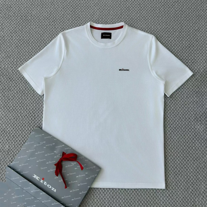 NIGO Kiton Men's Summer Solid Color Embroidered Letter Print Round Neck Short Sleeve T-Shirt #nigo75729