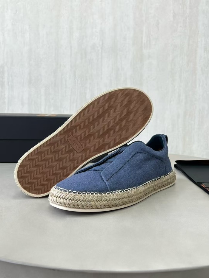 NIGO Ermenegildo Zegna Men's Solid Color Canvas Fabric Simple Flat Casual Shoes #nigo75723