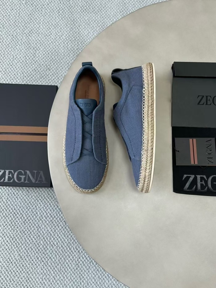 NIGO Ermenegildo Zegna Men's Solid Color Canvas Fabric Simple Flat Casual Shoes #nigo75723