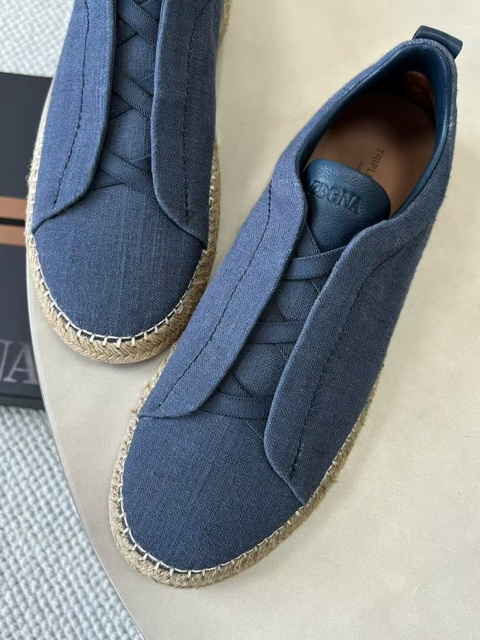 NIGO Ermenegildo Zegna Men's Solid Color Canvas Fabric Simple Flat Casual Shoes #nigo75723