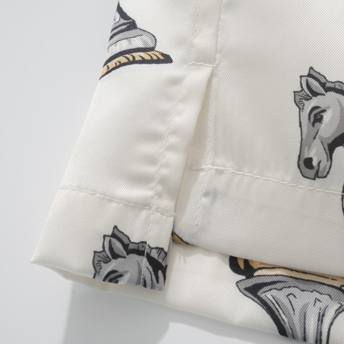 NIGO Dolce&Gabbana Men's And Women's Spring And Summer Chess Printing Single Breasted Long Sleeved Shirt Elastic Waist Tie Casual Pants Suit Set #nigo75724