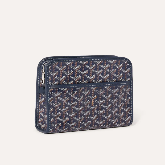NIGO GOYARD Jouvence Men's and Women's Old Flower Full Print Zipper Closure Canvas Patchwork Leather Wash Bag Clutch Bags #nigo75739