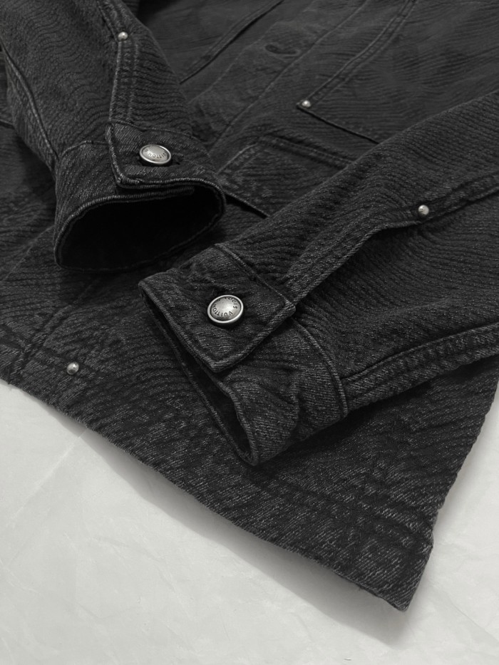 NIGO Louis Vuitton Men's Spring And Fall Black Logo Jacquard Single Breasted Long Sleeved Denim Jacket Jeans Pants Suit Set #nigo75747