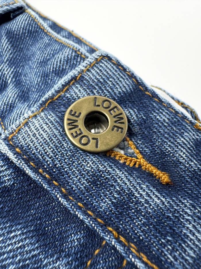 NIGO Loewe Women's Spring and Autumn Logo Print Solid Color Low Rise Zipper Loose Jeans Pants #nigo75751