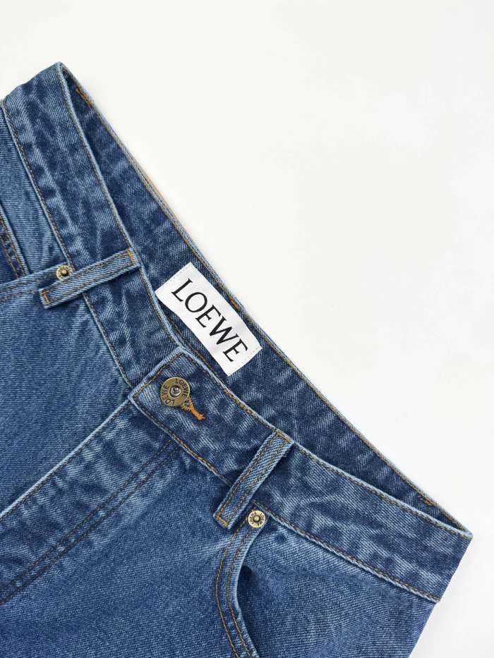 NIGO Loewe Women's Spring and Autumn Logo Print Solid Color Low Rise Zipper Loose Jeans Pants #nigo75751