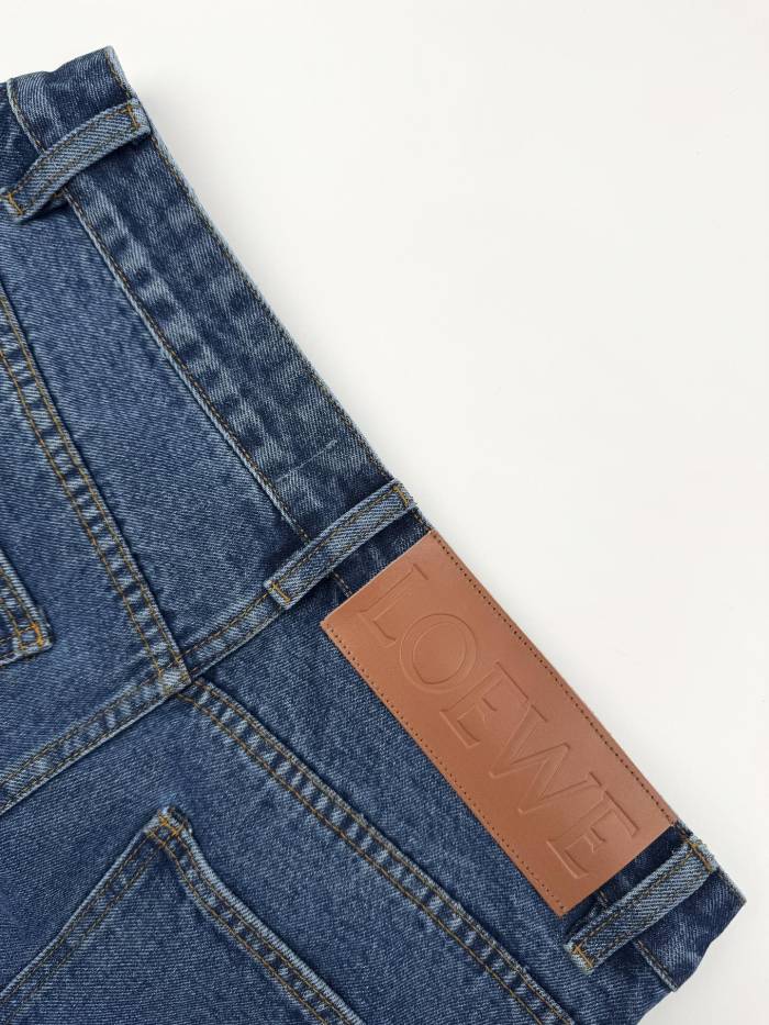 NIGO Loewe Women's Spring and Autumn Logo Print Solid Color Low Rise Zipper Loose Jeans Pants #nigo75751