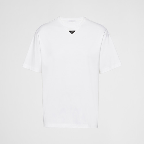 NIGO Prada Men's Summer Solid Color Triangle Logo Logo Round Neck Cotton Short Sleeve T-Shirt #nigo75752