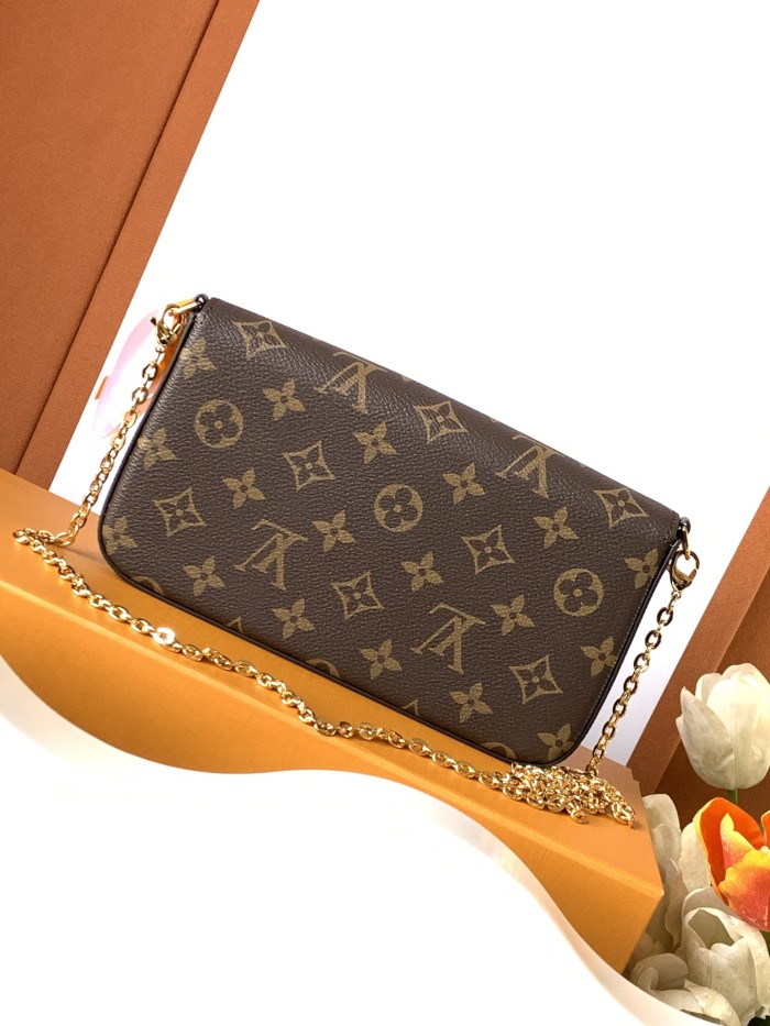 NIGO Pochette Félicie Louis Vuitton Women's Pochette Accessoires Handbag Logo Full Printed Solid Color Cowhide Casual Shoulder Bag Bags #nigo75759