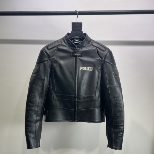 NIGO Vetements Men's Winter Letter Printed Long Sleeve Short Fit Motorcycle Leather Jacket #nigo95111