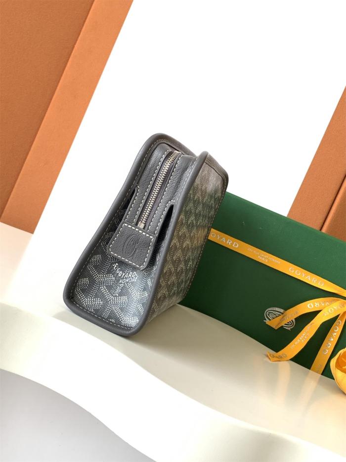 NIGO GOYARD Jouvence Men's and Women's Old Flower Full Print Zipper Closure Canvas Patchwork Leather Wash Bag Clutch Bags #nigo75739