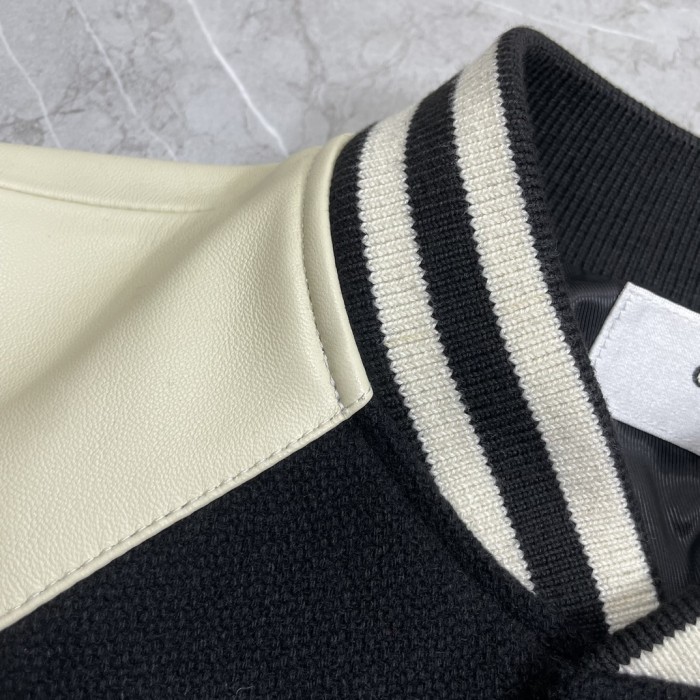 NIGO Celine Men's Spring & Autumn Colorblocking Single Breasted Textured Wool Baseball Coat Long Sleeve Jacket Ngvp #nigo1251