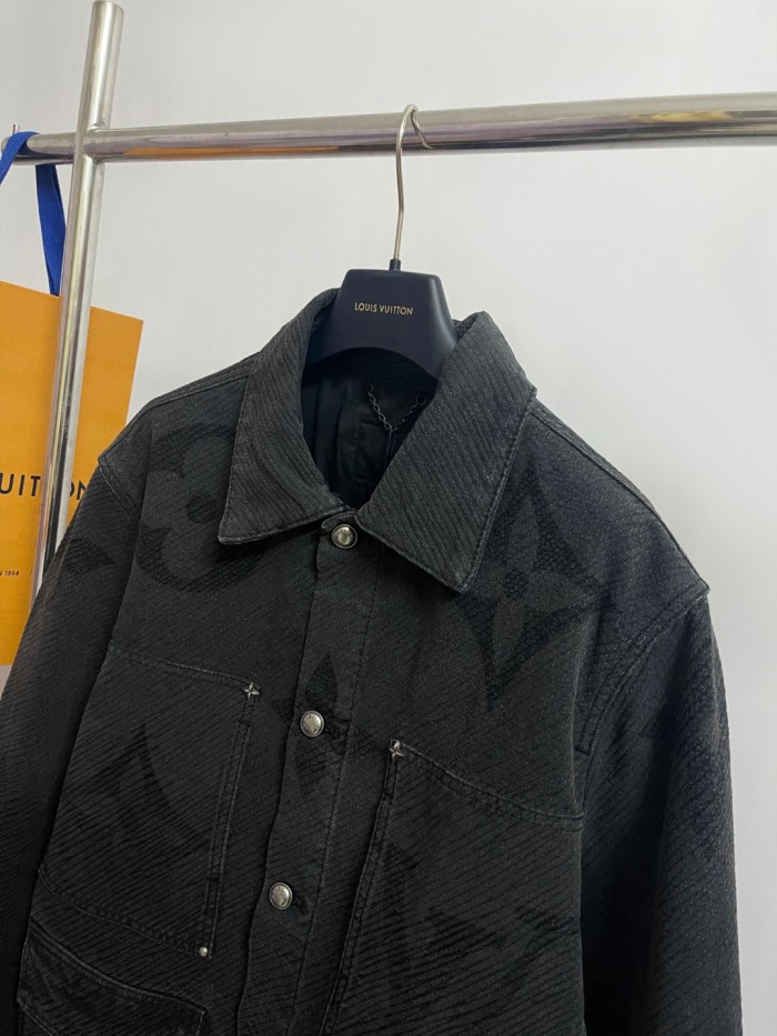 NIGO Louis Vuitton Men's Spring And Fall Black Logo Jacquard Single Breasted Long Sleeved Denim Jacket Jeans Pants Suit Set #nigo75747