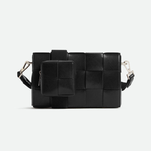 NIGO Bottega Veneta Cassette Men's and Women's Solid Color Leather Woven Shoulder Crossbody Bag Bags #nigo75755