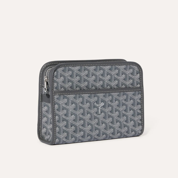NIGO GOYARD Jouvence Men's and Women's Old Flower Full Print Zipper Closure Canvas Patchwork Leather Wash Bag Clutch Bags #nigo75739