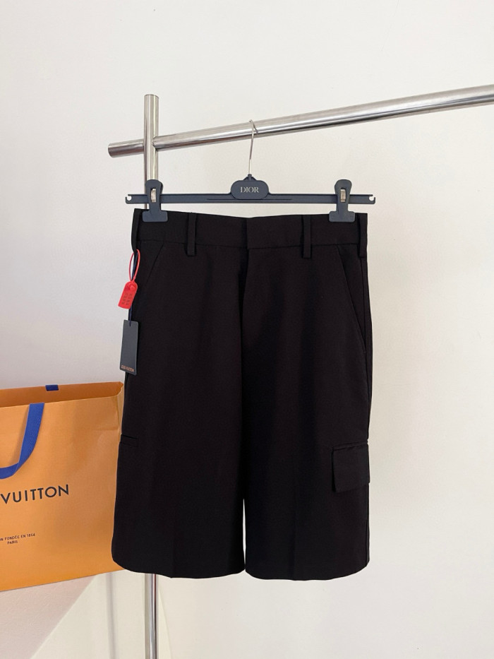 NIGO Louis Vuitton Men's Summer Solid Color Shorts with Pockets and Metallic Embellishments #nigo75769