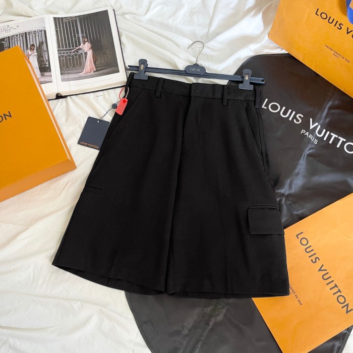 NIGO Louis Vuitton Men's Summer Solid Color Shorts with Pockets and Metallic Embellishments #nigo75769