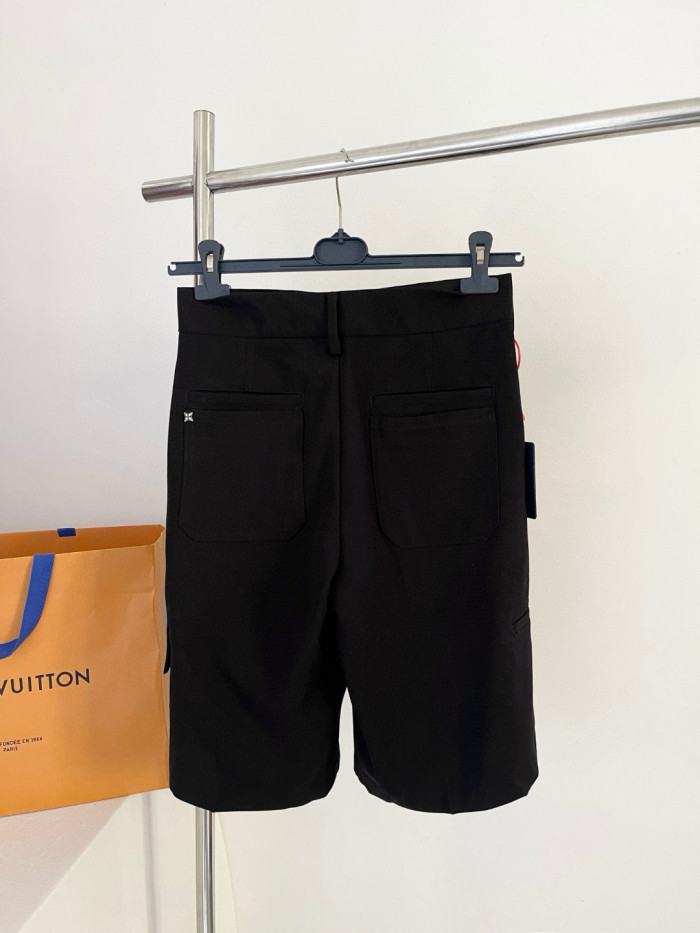 NIGO Louis Vuitton Men's Summer Solid Color Shorts with Pockets and Metallic Embellishments #nigo75769