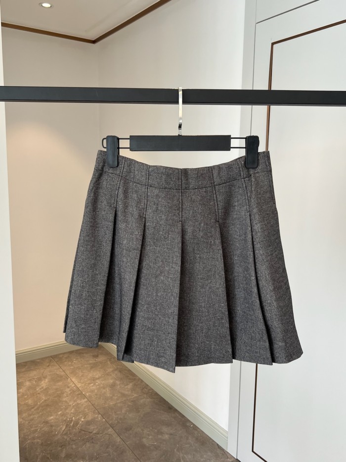 NIGO Dior Women's Summer Gold Logo Table Irregularly Shaped Hem Solid Color Casual Short Skirt #nigo75766