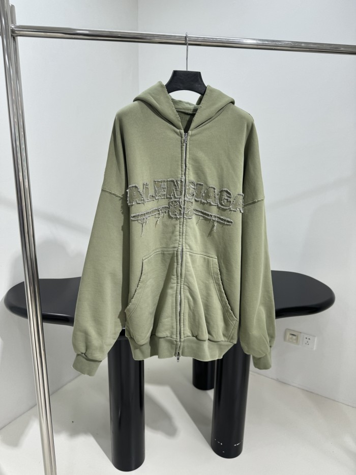 NIGO Balenciaga Men's And Women's Spring And Fall Solid Color Embroidery Letter Print Hooded Zipper Long Sleeved Jacket #nigo75772