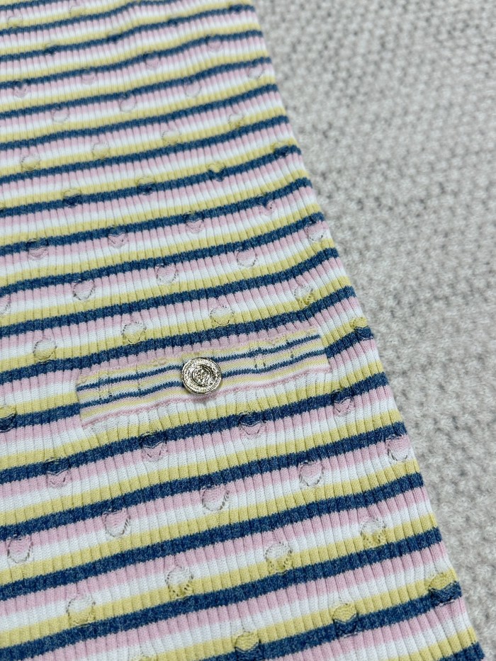 NIGO Chanel Women's Summer Striped Floor Length Letter Knit Sleeveless Dress #nigo75781