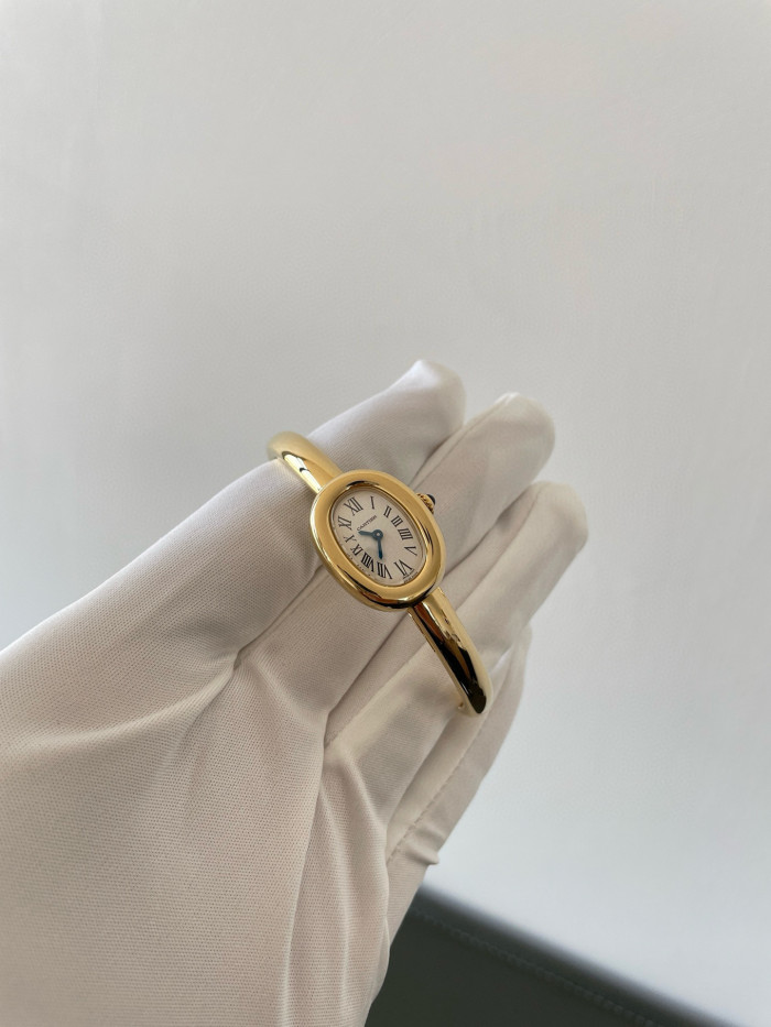 NIGO Cartier Women's White Dial Gold Case 30m Water Resistant Quartz Movement Watch #nigo75777