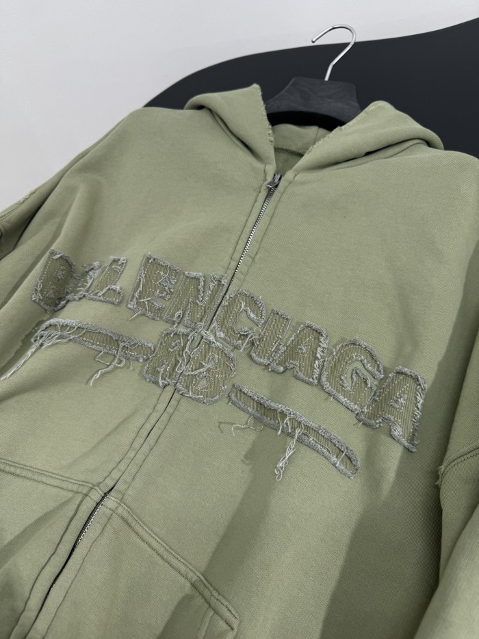 NIGO Balenciaga Men's And Women's Spring And Fall Solid Color Embroidery Letter Print Hooded Zipper Long Sleeved Jacket #nigo75772