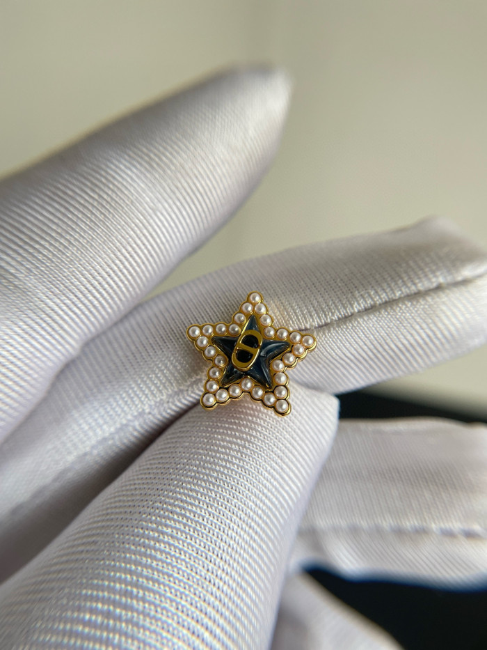 NIGO Dior Women's How Many Stars Round Clover Decoration Metal Stud Earrings Jewelry #nigo75775